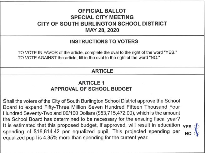 Ballot - School re-vote