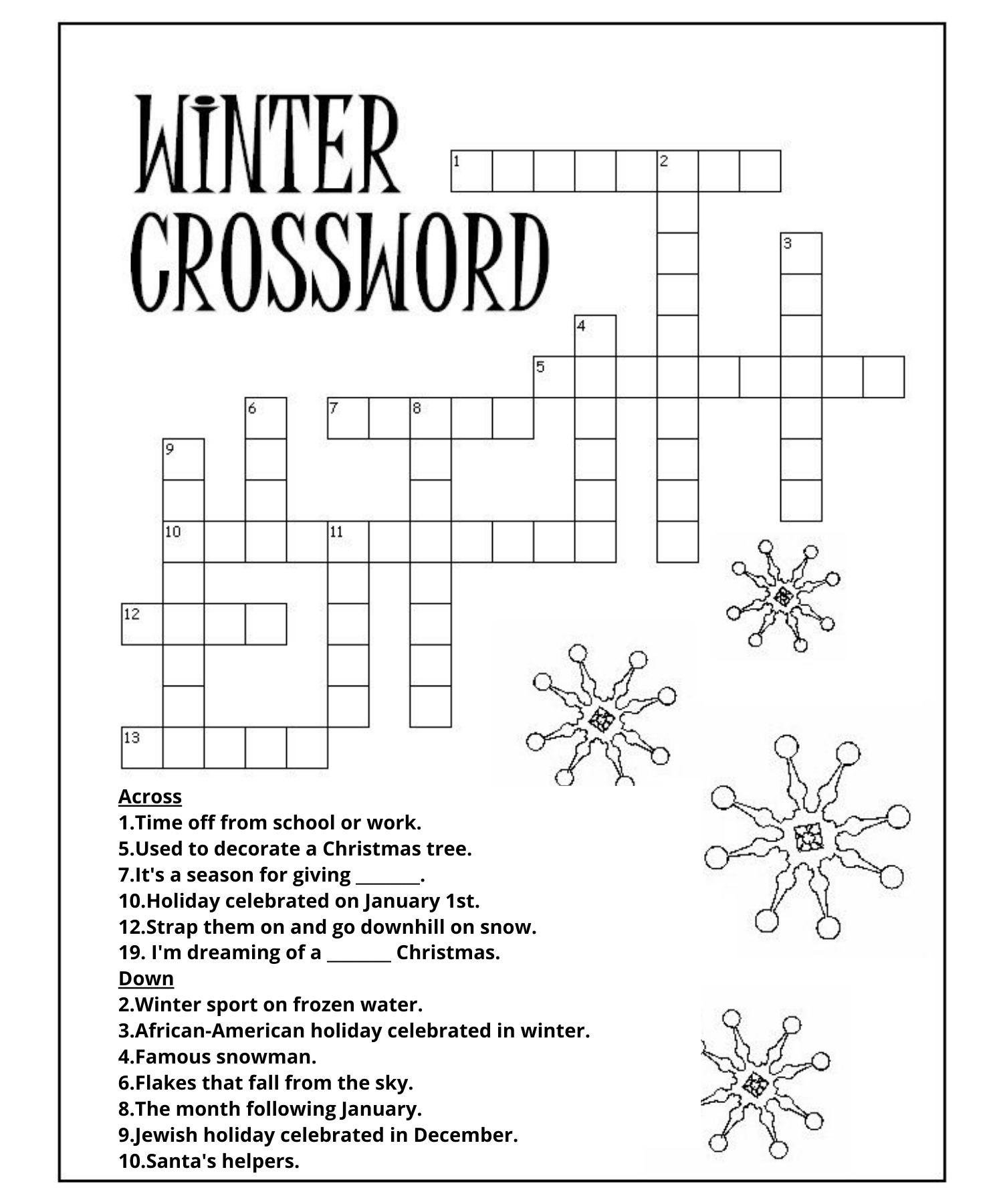 Winter Crossword